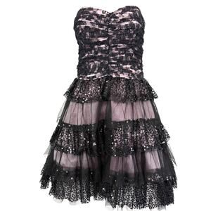 Masquerade Strapless Black Lace Pink Sweetheart Y2K Prom Dress Steampunk 11 / 12